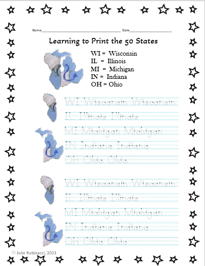 Print the States Handout
